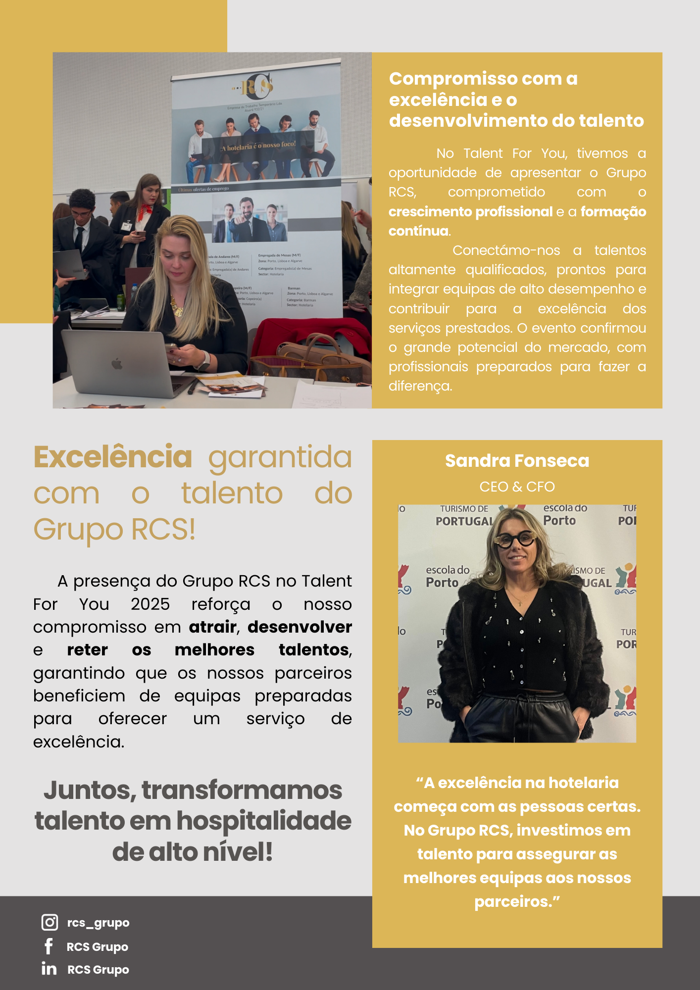 Grupo RCS no Talent for You 2025 - Garantindo os Melhores Talentos para a Hotelaria!